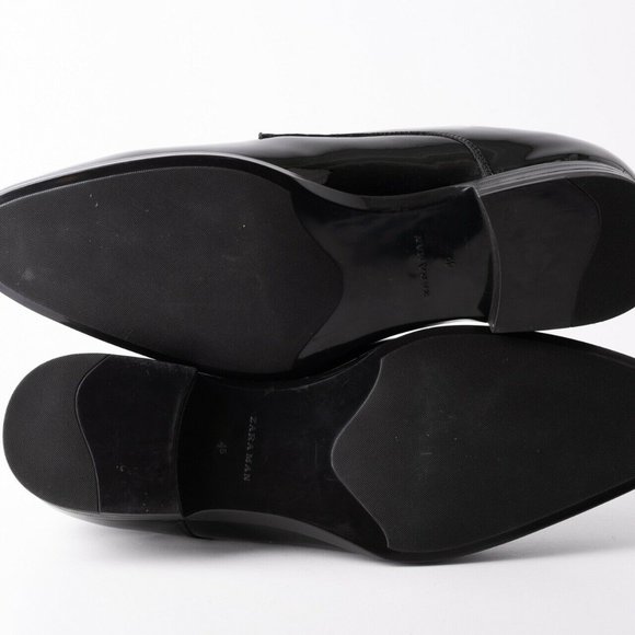 Zara Mens Black Derby Shoes Patent Finish Sz 12 45 - Picture 11 of 11